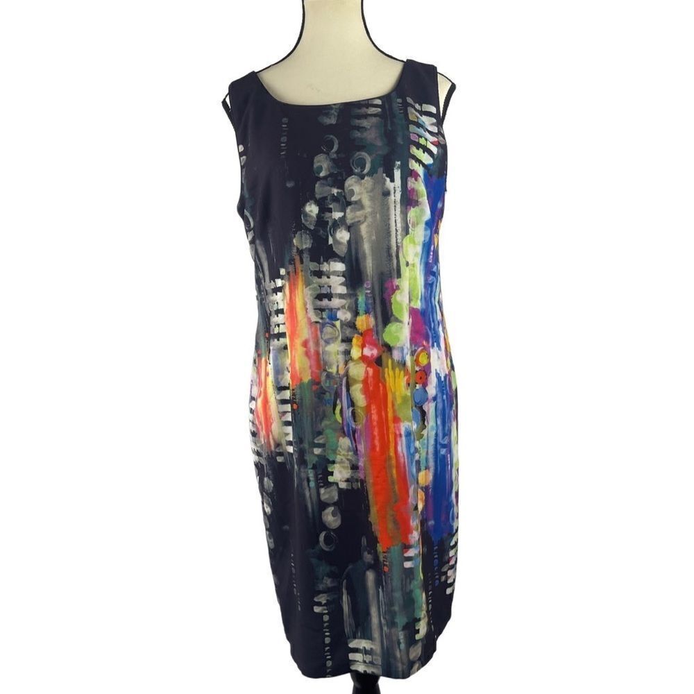 Multicolor Abstract Print Sleeveless Dress